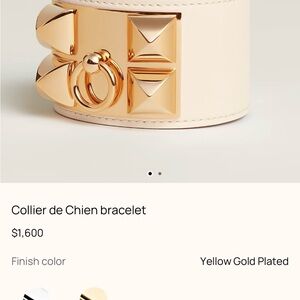 Hermes Cream Leather Bracelet with Gold Buckle